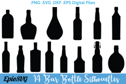 Bar Bottles Silhouette | .SVG .DXF | Cl | Design Bundles