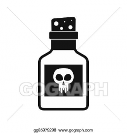 Drawing - Poison bottle icon, black simple style. Clipart Drawing ...