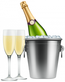 Champagne in Ice and Glasses PNG Clip Art Image | To print ...
