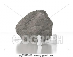 Stock Illustration - 3d person crushed by a heavy rock. heavy burden ...