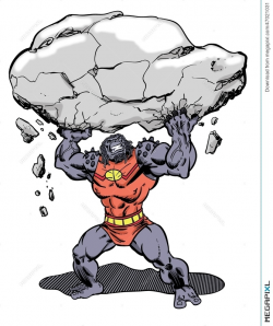 Comic Book Character Grock The Alien Brute Lifting A Boulder ...