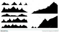 Mountains Silhouettes Illustration 48608507 - Megapixl