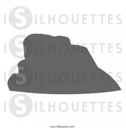 Clipart of a Gray Silhouetted Boulder by Tonis Pan - #1016