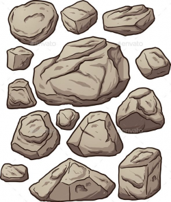 Cartoon boulders. Cartoon boulders, rocks and pebbles ...