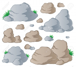 Boulder clipart stepping stone - Pencil and in color boulder clipart ...