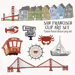 INSTANT DOWNLOAD, San Francisco Clip Art Set | Clip art, San ...