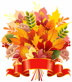 Autumn Leaves Bouquet with Banner PNG Clipart Image | Gallery ...