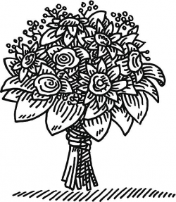 flower bouquet clipart black and white | Clipart Station