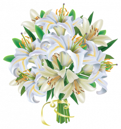 White Lilies Flowers Bouquet PNG Clipart Image | Flowers Clipart ...