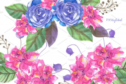 Watercolor Wreath Bouquet Clipart ~ Illustrations ~ Creative Market