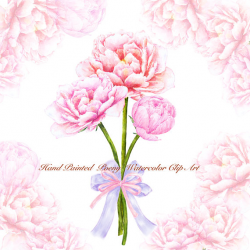 Watercolor Peony Flower clipart, Peonies for mother's day, Floral ...
