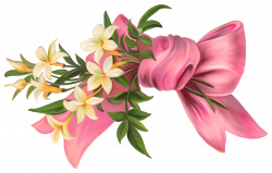 Pink Bow with Flowers PNG Element | Flowers | Pinterest