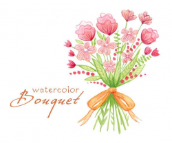 Digital Clipart, Watercolor Flowers, Digital Bouquet, Wedding ...
