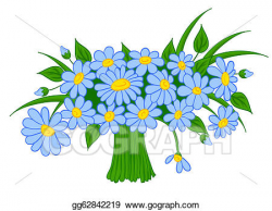 EPS Illustration - Animated cartoon bouquet of daisies. Vector ...