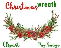 Christmas Wreath Clip Art Watercolor christmas wreath
