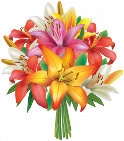 Lilies Flowers Bouquet PNG Clipart Image | Gallery Yopriceville ...