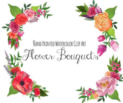 Floral clip art, FLORAL BOUQUET, floral frame clipart, wedding ...