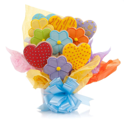 Amazon.com : Daisies & Hearts Cookie Bouquet- 9 Pc Bouquet : Gourmet ...