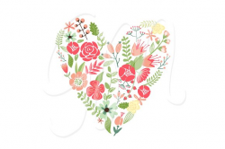 Wedding Floral clipart, Wreath heart ~ Illustrations ~ Creative Market