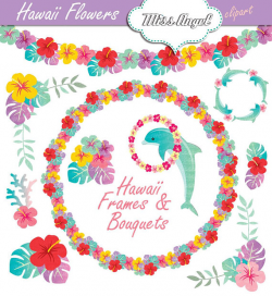 Hawaii flowers and bouquets clipart. Hibiscus clipart frames ...