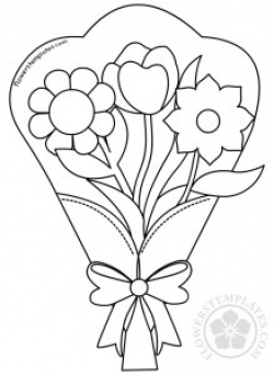 Flower bouquet clip art black and white | Flowers Templates