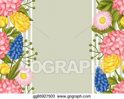 Vector Illustration - Seamless pattern with garden flowers ...