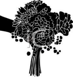A Silhouette of a Brides Bouquet - Royalty Free Clipart Picture