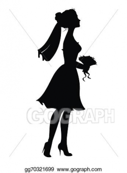 Vector Art - Silhouette of bride. Clipart Drawing gg70321699 - GoGraph