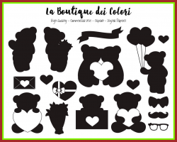 Unbelievable Valentine U Day Teddy Bear Silhouette Clipart Cute ...