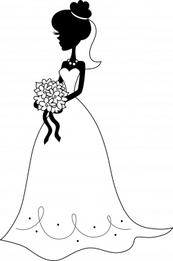 Silhouette Bride With Bouquet