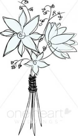 Bouquet Sketch Clipart | Flower Bouquet Clipart