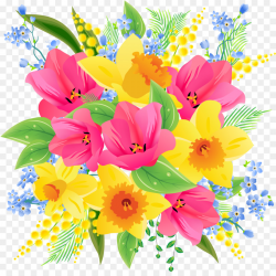 Flower bouquet Clip art - spring flowers png download - 1350*1329 ...