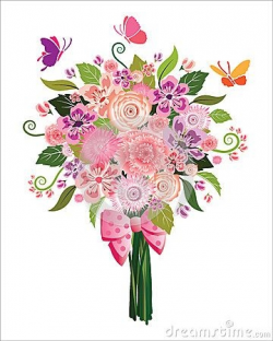 Bouquet Of Spring Flowers Clip Art Illustration Of Spring Flower ...