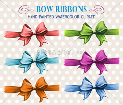 Bows Clip Art Set, Gift Bow Clipart, Ribbon Bow Clip Art, Birthday ...