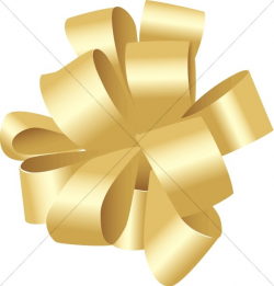 Gold Birthday Bow | Church Birthday Clipart
