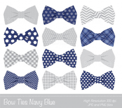 Bow Ties Clipart, Bowtie Clip art, Navy Blue, Grey, Personal ...