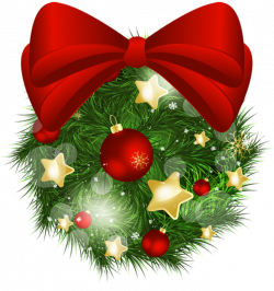 Transparent Christmas Pine Ball with Red Bow PNG Picture | Gallery ...