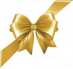 Corner Bow with Ribbon Gold Transparent Image | Gallery ...