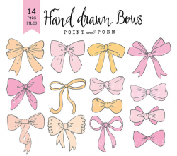 50% OFF SALE Bow Clip Art, PNG, bow clipart, baby girl, ribbon ...
