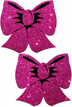 Amazon.com: Hot Pink Glitter Bow Nipple Pasties by Pastease o/s ...