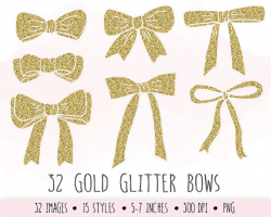 28+ Collection of Gold Glitter Bow Clipart | High quality, free ...