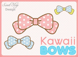 Kawaii Bows Clip Art, Baby Shower Clip Art, Royalty Free Clip Art ...