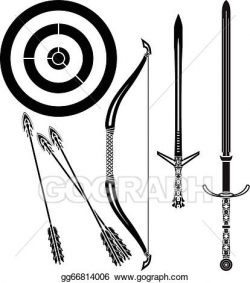Vector Stock - Medieval bow and swords. Stock Clip Art gg66814006 ...