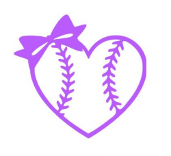 Baseball Softball Decal with Bow Heart by StickByYourSoldier ...