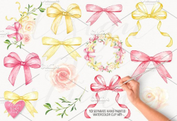 Watercolor bow collection ~ Illustrations ~ Creative Market