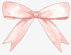 Hand Painted Watercolor Pink Bow, Watercolor Clipart, Bow ...