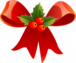 Christmas Bow With Holly Clip Art at Clker.com - vector clip art ...