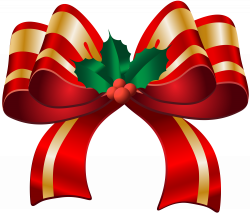 Christmas Red Bow Transparent PNG Clip Art Image | Gallery ...