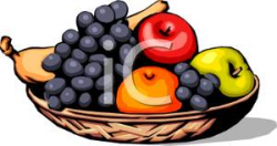 Royalty Free Clipart Image: A Bowl of Fruit In a Basket