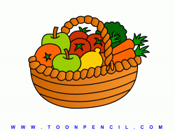 Drawing Of Fruit Basket For Kids Fruit Bowl Drawing With Shading ...
